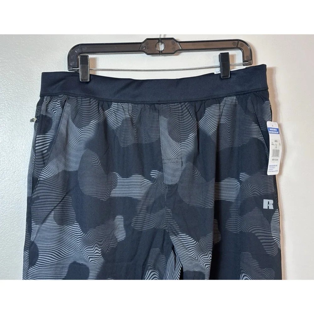 Russell Athletic Mens XL Black Camo Pants Jogger Performance Tapered Fit New NWT